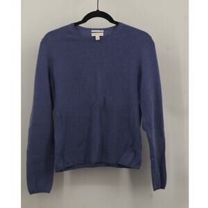 Charter Club Womens 2 Ply Crew Neck Cashmere Sweater Long Sleeve Size M Purple